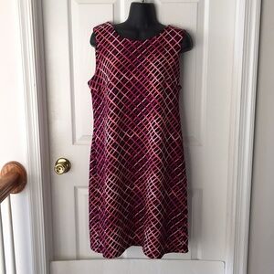 Grayson Pink Geometric Stretchy Dress Medium M